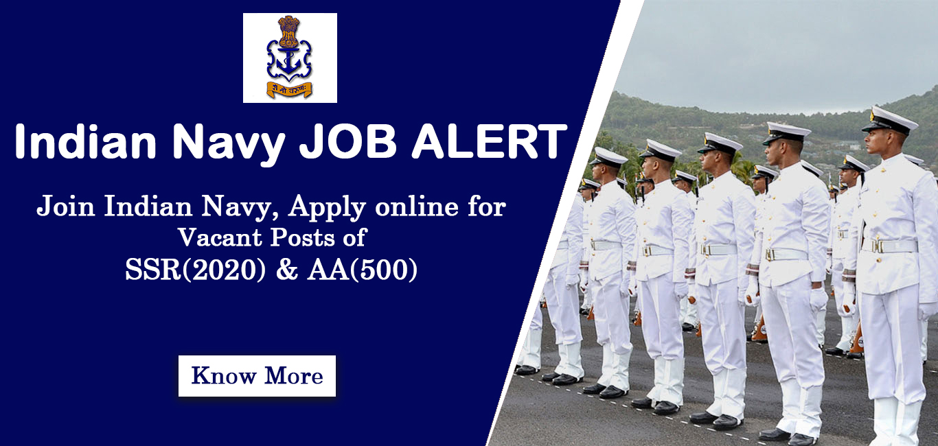 Join Indian Navy for posts of SSR and AA for Batch of 02/2020 